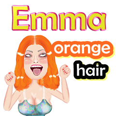 Emma - orange hair - Big sticker