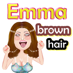 Emma - brown hair - Big sticker
