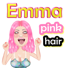 Emma - pink hair - Big sticker