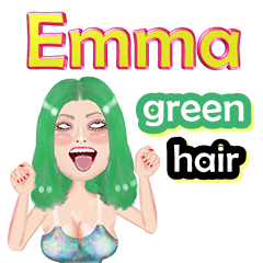 Emma - green hair - Big sticker