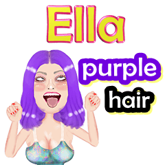 Ella - purple hair - Big sticker