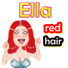 Ella - red hair - Big sticker