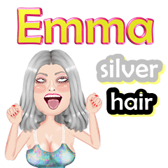 Emma - silver hair - Big sticker