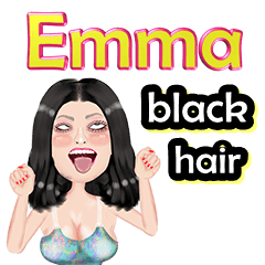 Emma - black hair - Big sticker