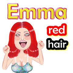 Emma - red hair - Big sticker