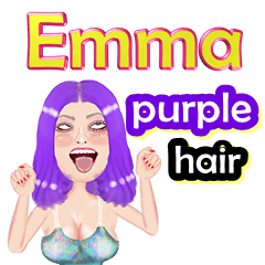 Emma - purple hair - Big sticker