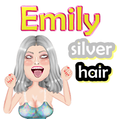 Emily - silver hair - Big sticker