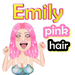 Emily - pink hair - Big sticker