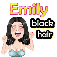 Emily - black hair - Big sticker