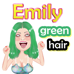 Emily - green hair - Big sticker