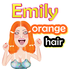 Emily - orange hair - Big sticker