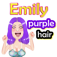 Emily - purple hair - Big sticker
