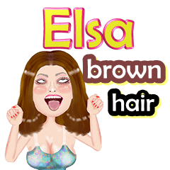 Elsa - brown hair - Big sticker