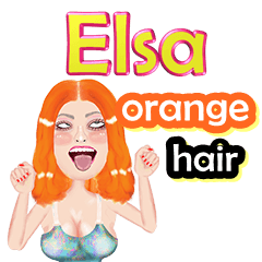 Elsa - orange hair - Big sticker