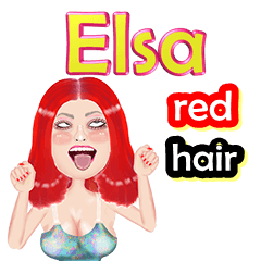 Elsa - red hair - Big sticker
