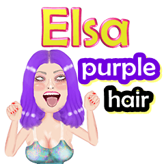 Elsa - purple hair - Big sticker