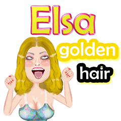 Elsa - golden hair - Big sticker