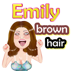 Emily - brown hair - Big sticker