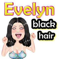 Evelyn - black hair - Big sticker