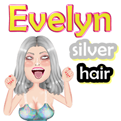Evelyn - silver hair - Big sticker