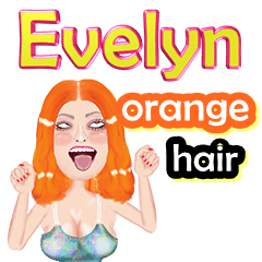 Evelyn - orange hair - Big sticker