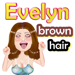 Evelyn - brown hair - Big sticker