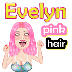 Evelyn - pink hair - Big sticker
