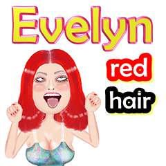 Evelyn - red hair - Big sticker
