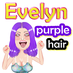 Evelyn - purple hair - Big sticker
