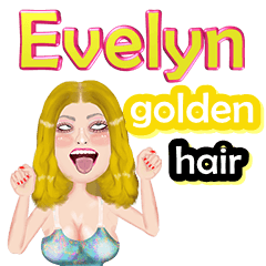 Evelyn - golden hair - Big sticker
