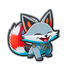 sticker with a fox spirit