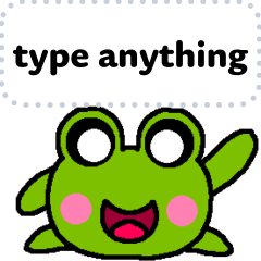 cute round frog  English text