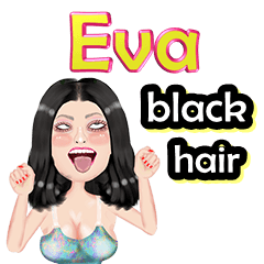 Eva - black hair - Big sticker