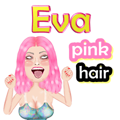 Eva - pink hair - Big sticker