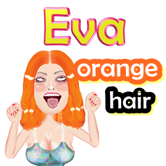 Eva - orange hair - Big sticker