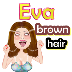 Eva - brown hair - Big sticker
