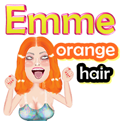 Emme - orange hair - Big sticker