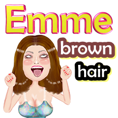Emme - brown hair - Big sticker