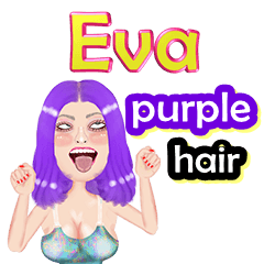 Eva - purple hair - Big sticker