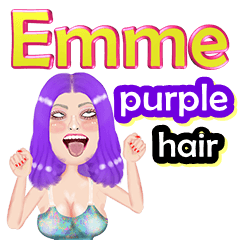 Emme - purple hair - Big sticker