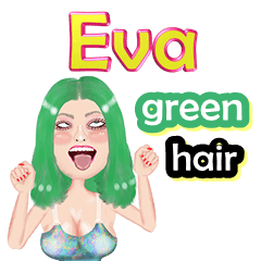 Eva - green hair - Big sticker