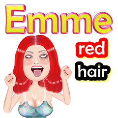Emme - red hair - Big sticker