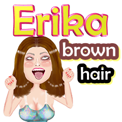 Erika - brown hair - Big sticker