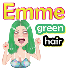Emme - green hair - Big sticker