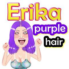 Erika - purple hair - Big sticker
