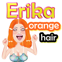 Erika - orange hair - Big sticker