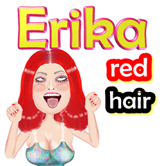 Erika - red hair - Big sticker