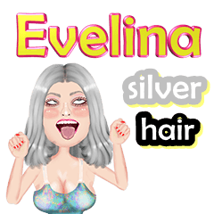 Evelina - silver hair - Big sticker