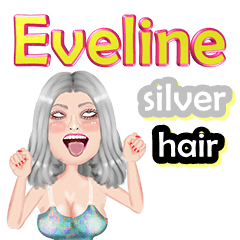 Eveline - silver hair- Big sticker