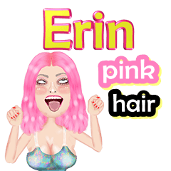 Erin - pink hair - Big sticker